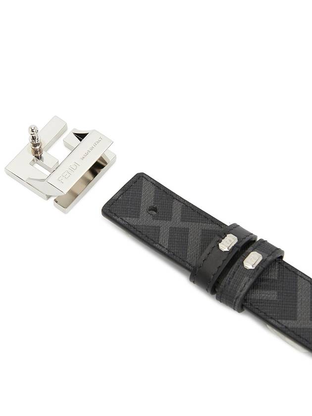 FF Squared Leather Belt Black - FENDI - BALAAN 6