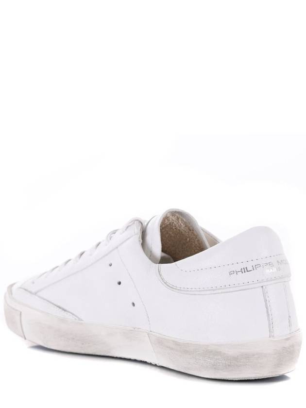 PLSX White Tab Canvas Low Top Sneakers - PHILIPPE MODEL - BALAAN 5