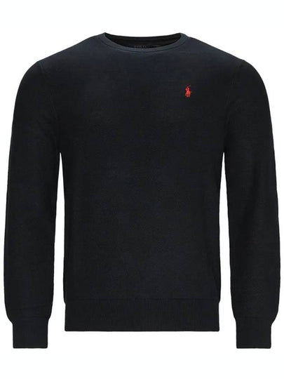 Embroidery Logo Crew Neck Knit Top Black - POLO RALPH LAUREN - BALAAN 2