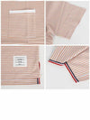 Striped Pocket Cotton Oversized Short Sleeve T-Shirt Orange - THOM BROWNE - BALAAN 7