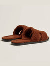 Izmir shearling fleece sandals brown - HERMES - BALAAN 3