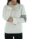 Women's Diagonal Armband Knit Top White - THOM BROWNE - BALAAN.