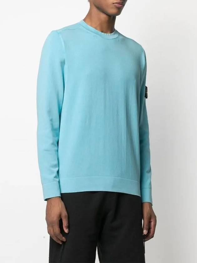 Wappen Patch Cotton Knit Top Sky Blue - STONE ISLAND - BALAAN 4