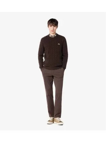 Men s Brushed Chino Dark Brown - LACOSTE - BALAAN 1