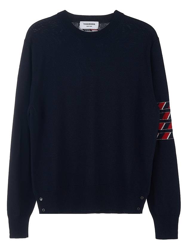 4 Bar Lobster Intarsia Wool Sweatshirt Navy - THOM BROWNE - BALAAN 3