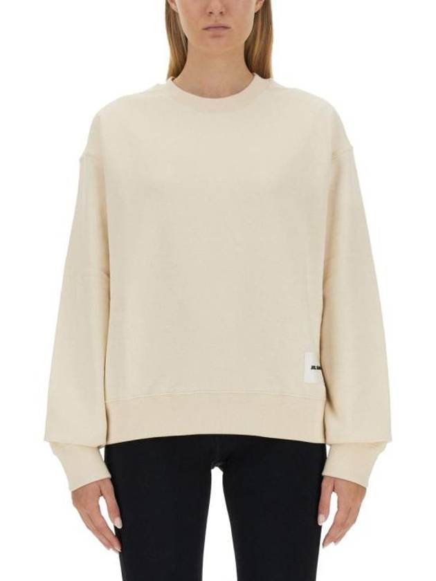 Logo Patch Sweatshirt Beige - JIL SANDER - BALAAN 2