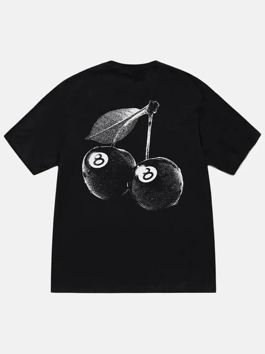 Cherry 8 Ball Short Sleeve T Shirt Black 1905066 - STUSSY - BALAAN 1