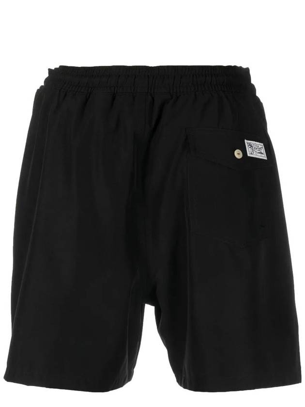 Embroidered Logo Drawstring Swim Shorts Black - POLO RALPH LAUREN - BALAAN 3