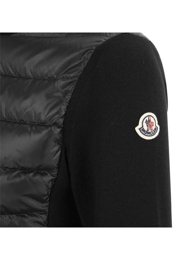 High Neck Padded Wool Cardigan Black - MONCLER - BALAAN 5