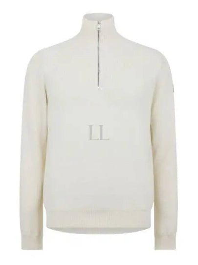 Cotton Cashmere Half Zip Knit Top White - MONCLER - BALAAN 2