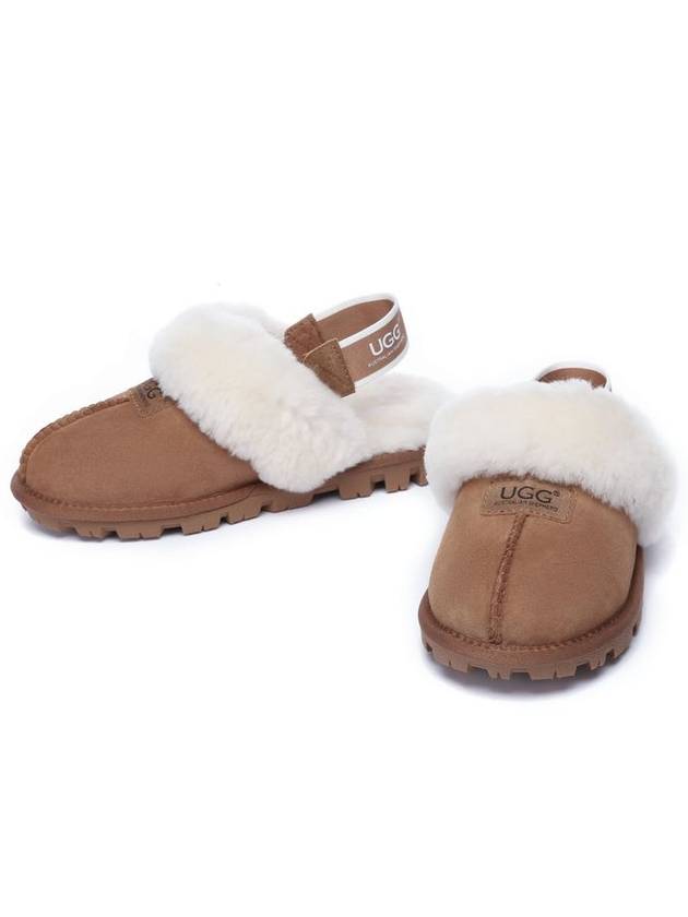 Fur Suede Slippers Chestnut - EVER AUSTRALIA UGG - BALAAN 4