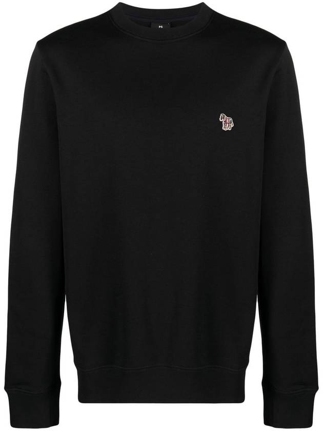 Zebra Patch Organic Cotton Sweatshirt Black - PAUL SMITH - BALAAN 2