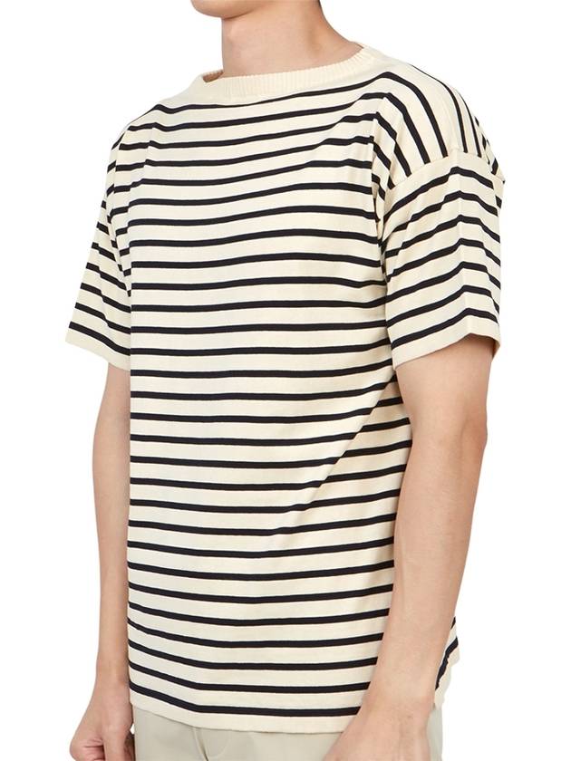 Boatman Striped Short Sleeve Knit Top Blue Ivory - ANDERSEN-ANDERSEN - BALAAN 3