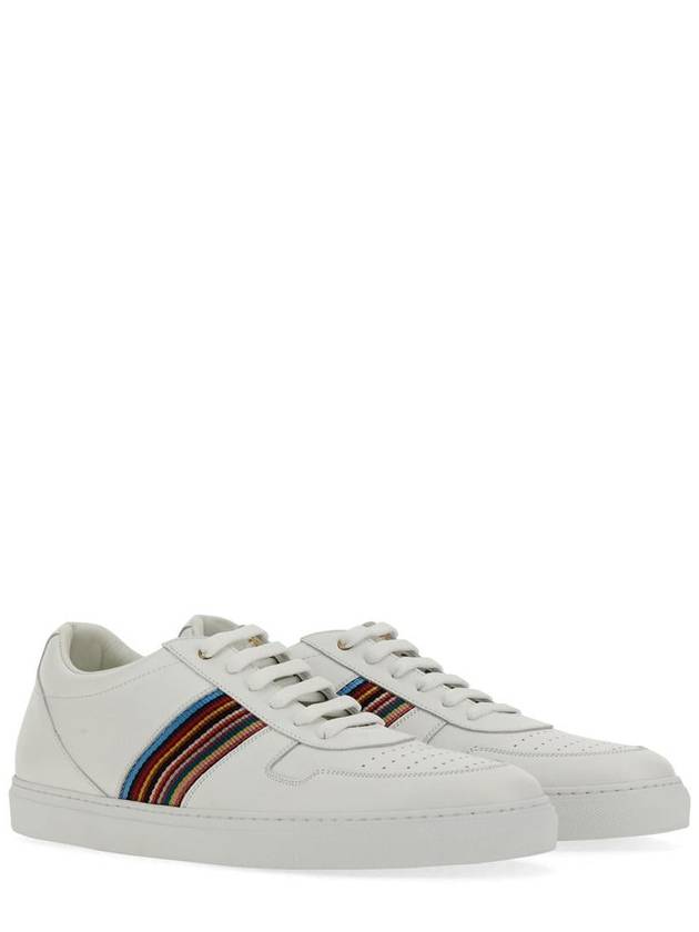 Men's Fermi Leather Low Top Sneakers White - PAUL SMITH - BALAAN 6