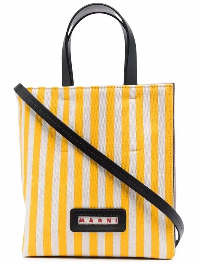 Striped Strap Tote Bag Yellow - MARNI - BALAAN 2