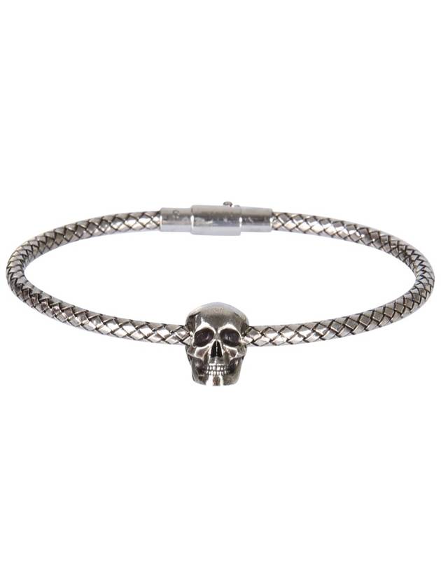 Skull Head Metal Cord Bracelet Silver - ALEXANDER MCQUEEN - BALAAN 2