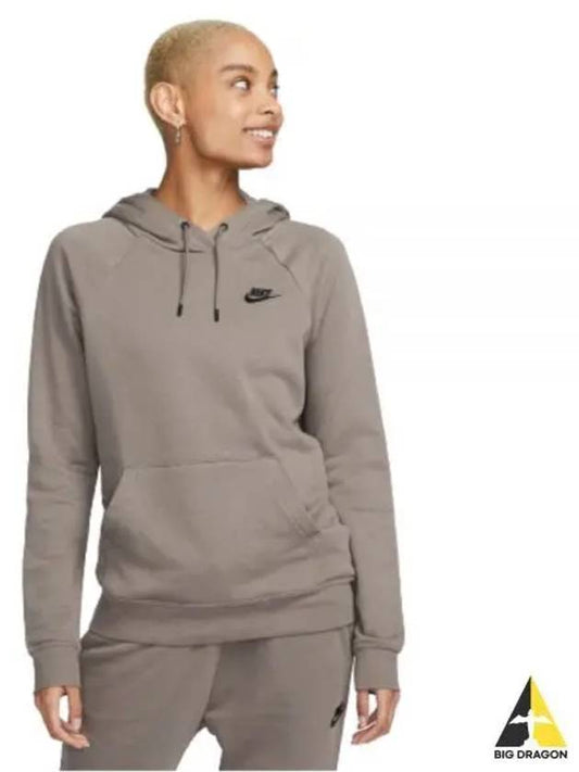 Women's Essential Fleece Hoodie Grey - NIKE - BALAAN 2