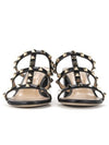 Rock Stud Leather Sandal Heels Black - VALENTINO - BALAAN 3