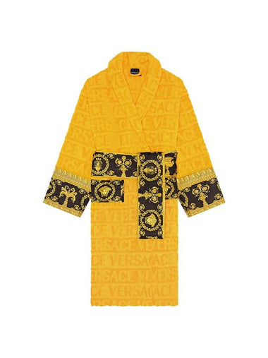 Baroque Pattern Bathrobe Lounge Wear Yellow - VERSACE - BALAAN 1