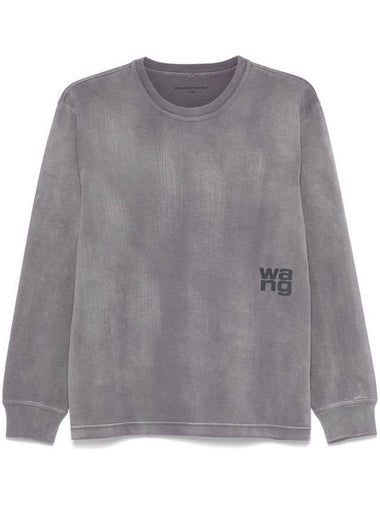 Alexander Wang Essential Jsy Ls T-Shirt W/ Puff Logo & Bound Neck Clothing - ALEXANDER WANG - BALAAN 1