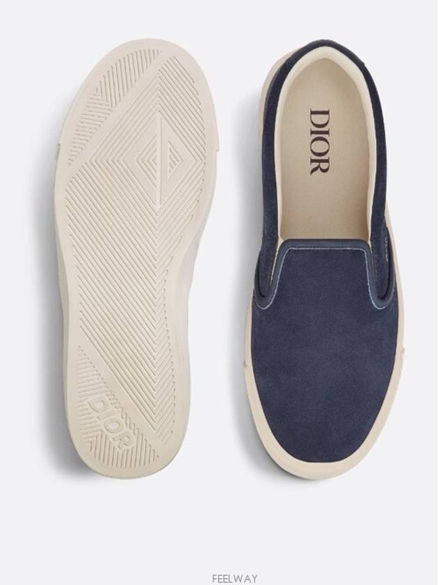 B101 Suede Smooth Calfskin Slip On Sneakers Navy - DIOR - BALAAN 5