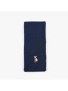 Embroidered French Bulldog Wool Muffler Navy - POLO RALPH LAUREN - BALAAN 3