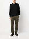 Regular Fit Crew Neck Wool Knit Top Black - STONE ISLAND - BALAAN 3