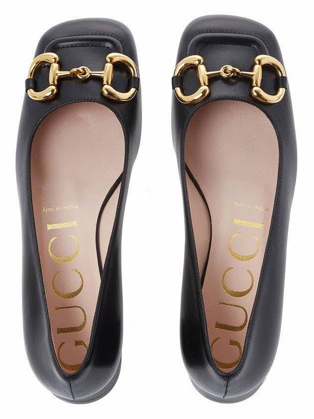 Ballet Flat With Horsebit Black Leather - GUCCI - BALAAN 7