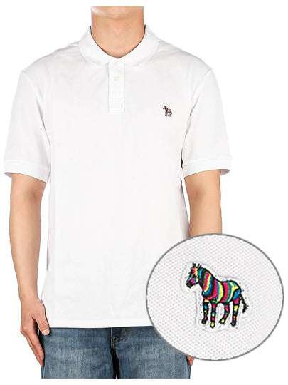 Regular Fit Zebra Logo Short Sleeve Polo Shirt White - PAUL SMITH - BALAAN 2