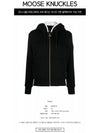 Madison Bunny Logo Gold Hardware Hooded Zip Up Black - MOOSE KNUCKLES - BALAAN 3