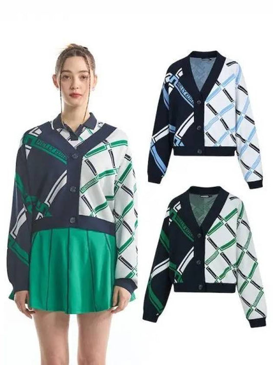 Golf Nelikoda logo pattern women s spring and fall cardigan 2 colors domestic product GQIS23032957230 - J.LINDEBERG - BALAAN 1