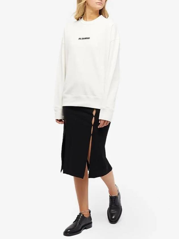 Women's Logo Cotton Sweatshirt Cream - JIL SANDER - BALAAN 6