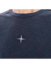 Embroidered Logo Melange Short Sleeve T-shirt Navy - STONE ISLAND - BALAAN 6