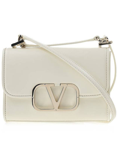 V Logo Type Small Leather Shoulder Bag Ivory - VALENTINO - BALAAN 2