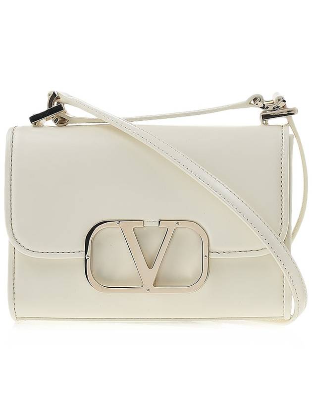 V Logo Type Small Leather Shoulder Bag Ivory - VALENTINO - BALAAN 2