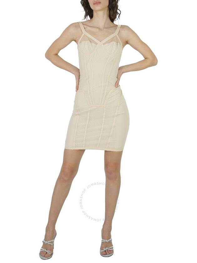 Women's Corset Short Dress Ivory - BURBERRY - BALAAN 2