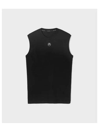 M Organic Cotton Jersey Plain Tank Top Black - MARINE SERRE - BALAAN 1