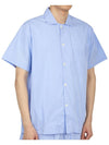 Poplin Pajamas Organic Cotton Short Sleeve Shirt Blue - TEKLA - BALAAN 4