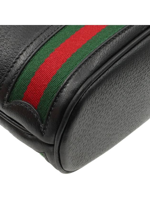 Black Leather WEB Stripe Ophidia Small Bucket 2WAY - GUCCI - BALAAN 9