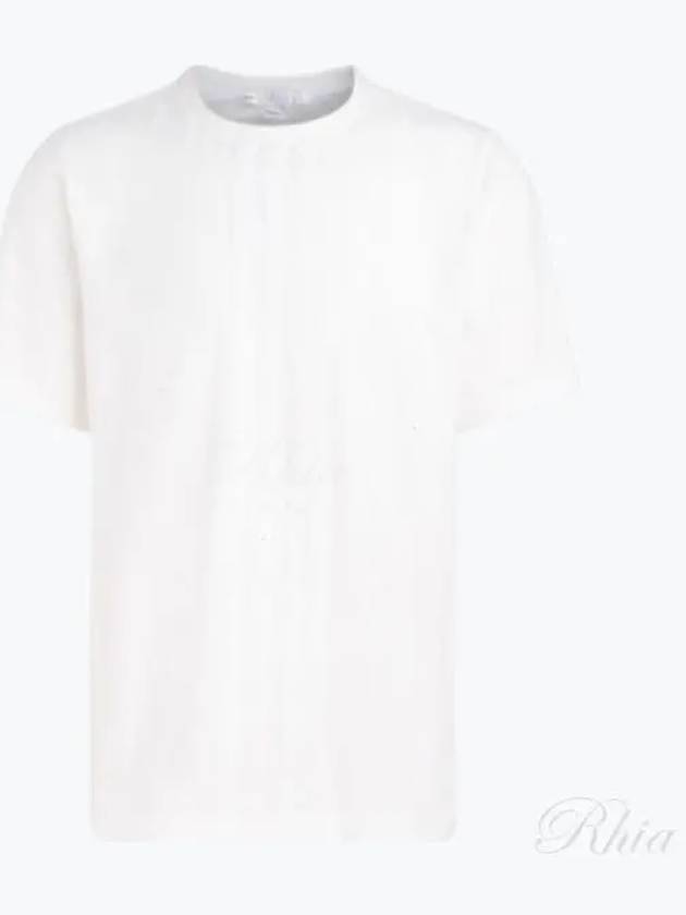 Center Front Stripes Short Sleeve T-Shirt White - Y-3 - BALAAN 2