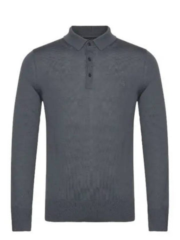 Men s Collar Long Sleeve T Shirt MK005D BEETLE BLUE - ALLSAINTS - BALAAN 1