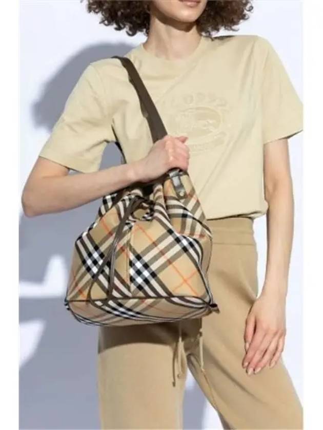 Check Cotton Bucket Bag Beige - BURBERRY - BALAAN 4