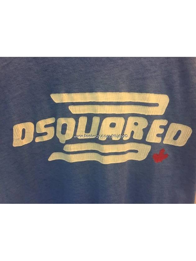 Logo Short Sleeved T-shirt Blue - DSQUARED2 - BALAAN 8