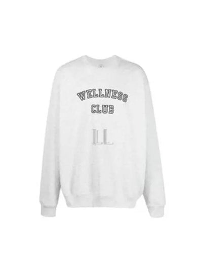 Wellness Club Flock Crew Neck Cotton Sweatshirt Light Grey - SPORTY & RICH - BALAAN 2