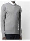 Diagonal Striped Merino Wool Pocket Pullover Knit Top Grey - THOM BROWNE - BALAAN 4