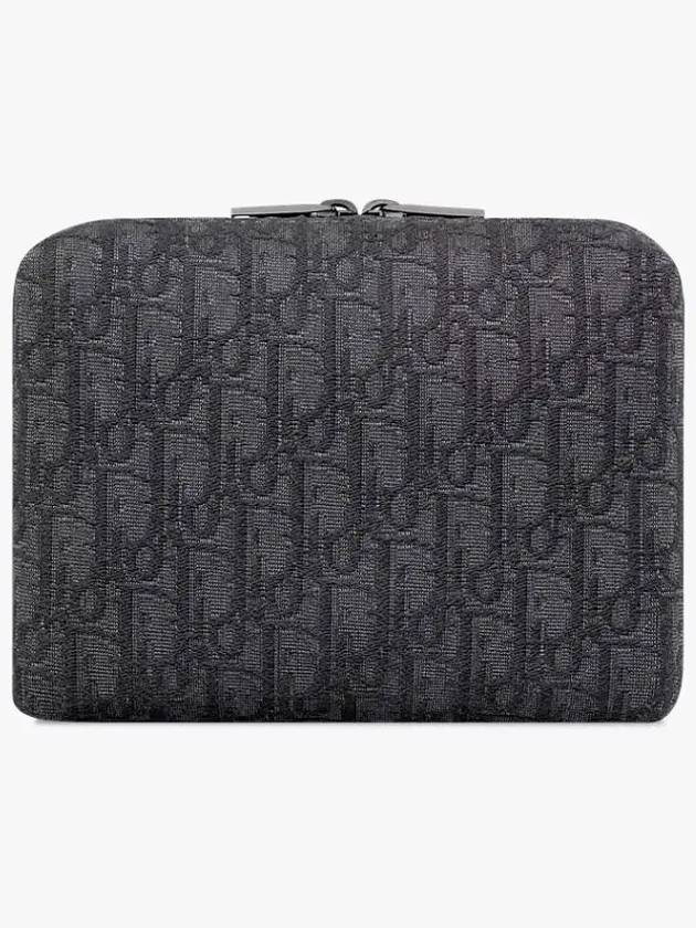 Oblique Jacquard Travel Clutch Bag Black - DIOR - BALAAN 5