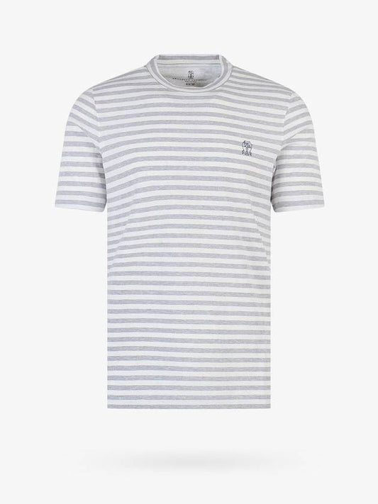 23 ss Striped Cotton T-Shirt MTS828440CFX79 B0650033473 - BRUNELLO CUCINELLI - BALAAN.