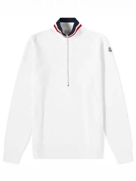 9F00001 M1131 002 CICLISTA High neck half zip up ivory men s knit TLS 271118 - MONCLER - BALAAN 1