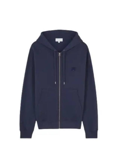 Bold Fox Head Patch Cotton Zip-Up Hoodie Ink Blue - MAISON KITSUNE - BALAAN 2