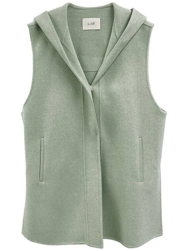 Handmade oversize hood wool vest_MINT - ARIFF - BALAAN 1